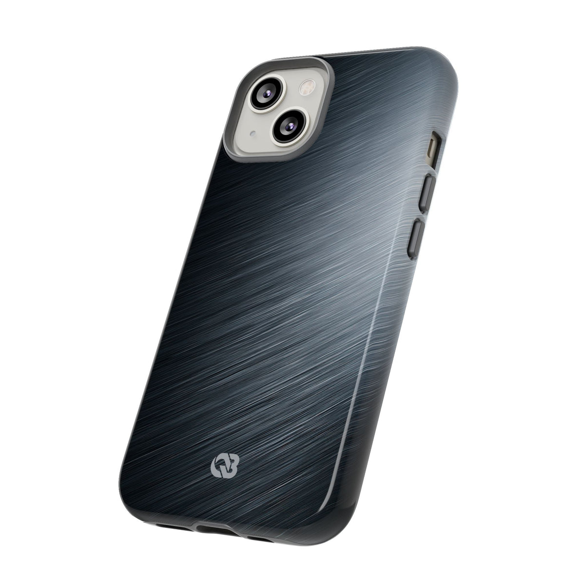 Grey Tough Phone Case for iPhone - Charcoal Brushed Steel