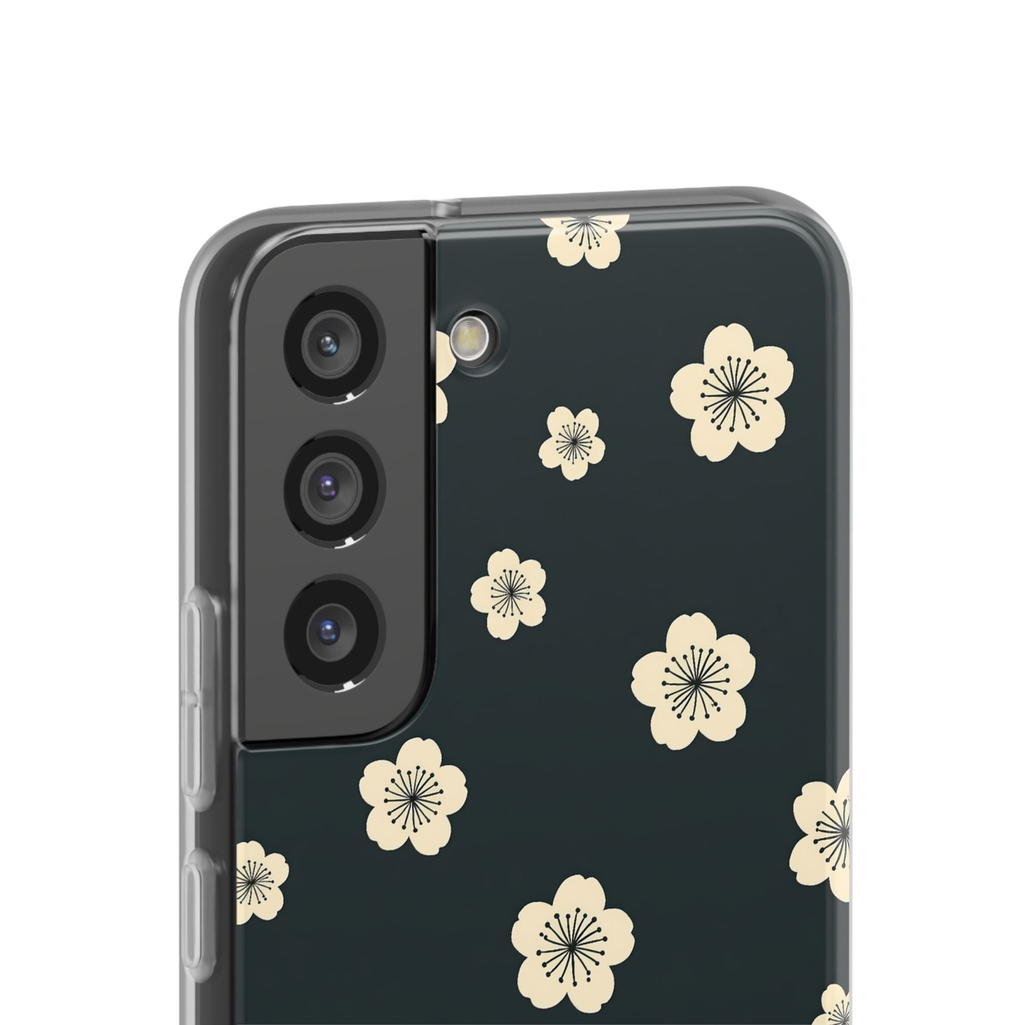 Teal Lite Phone Case for Samsung - Obsidian Cream Petals
