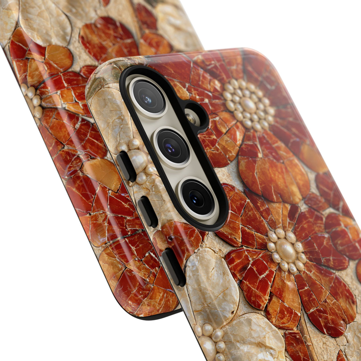 Carnelian Pearl Bloom · Tough Phone Case for Samsung · Orange