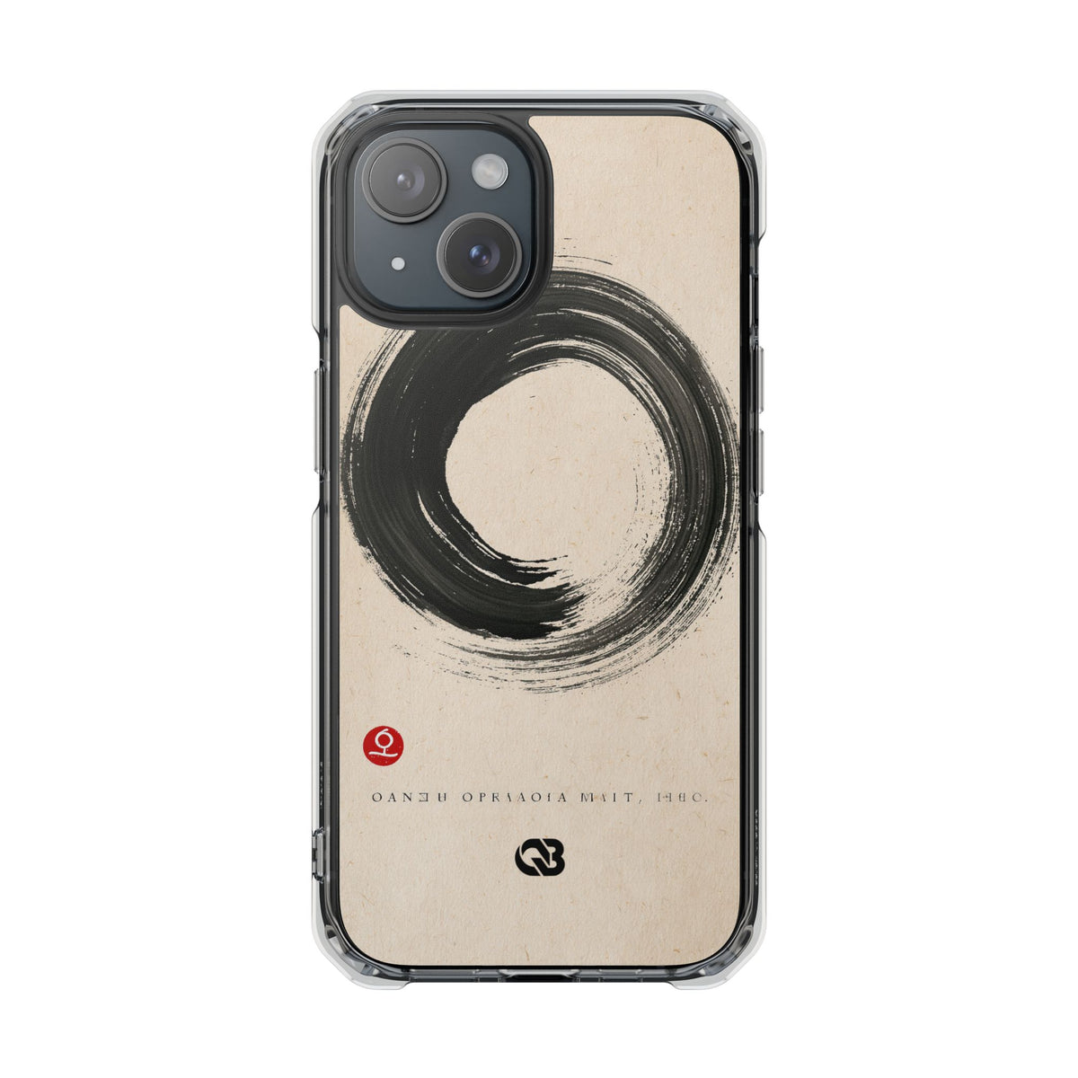 Zen Ensō Circle · Clear Impact Magnetic Phone Case for iPhone · Beige