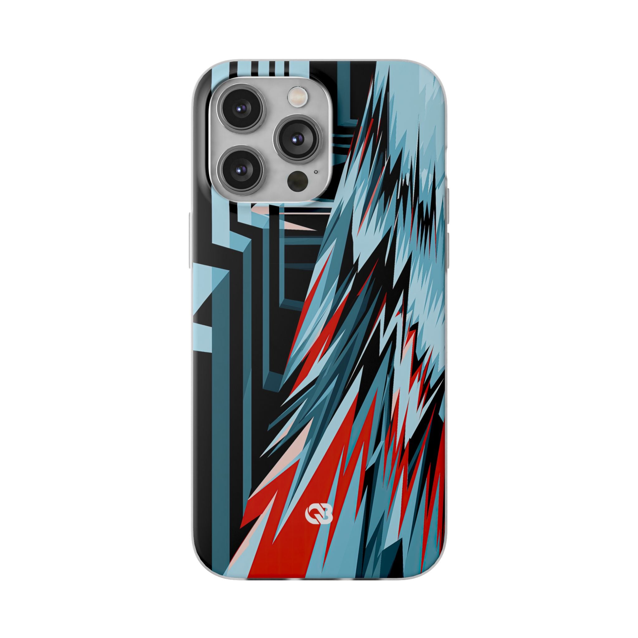 Blue Lite Phone Case for iPhone - Glitch Peak Cyan