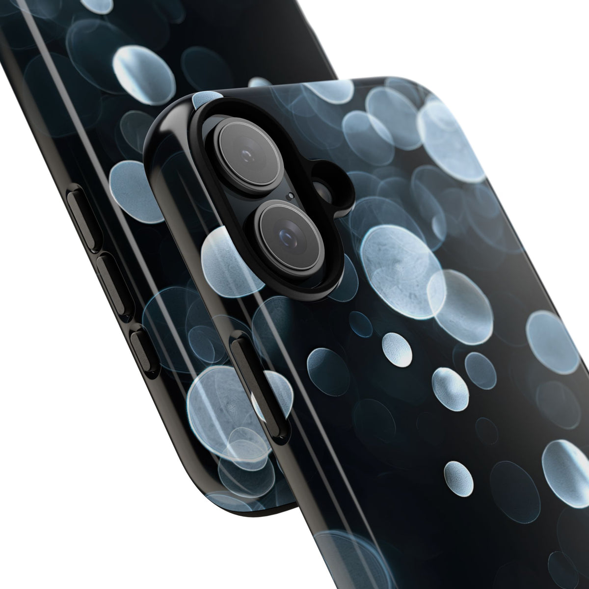Black Tough Phone Case for iPhone - Silver Orbit Glow