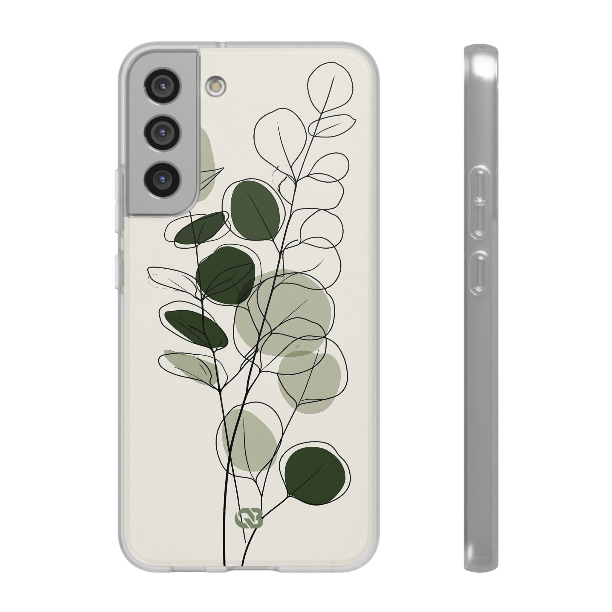 Green Lite Phone Case for Samsung - Muted Eucalyptus Sketch