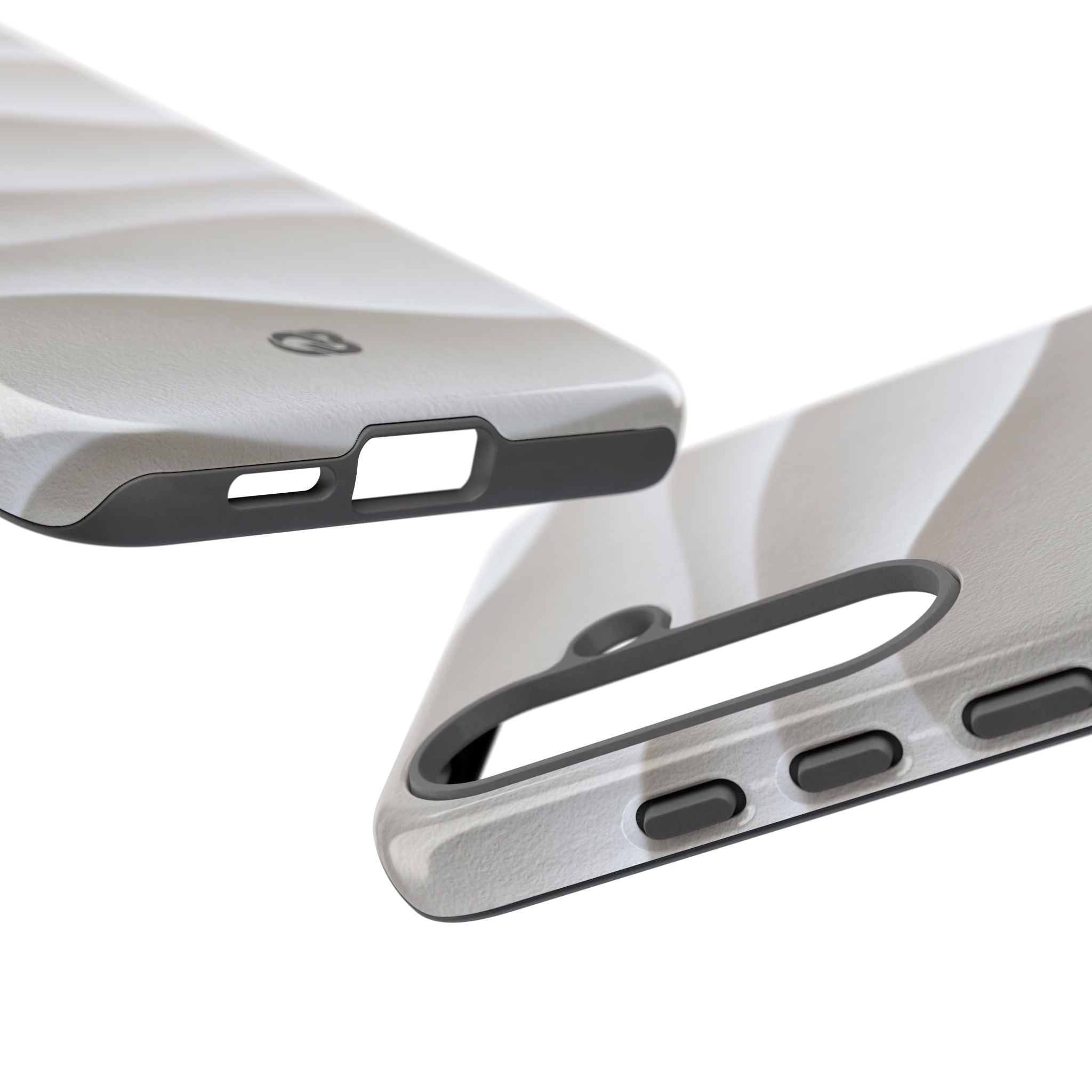 White Tough Phone Case for Samsung - Arctic Flow Ridges