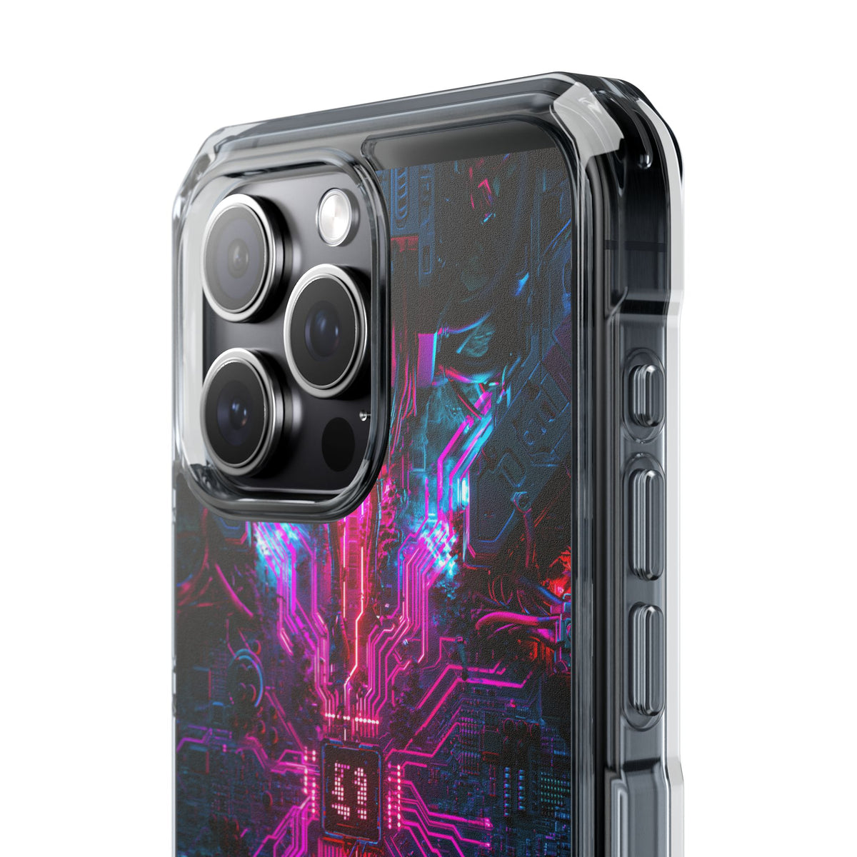 Neural Circuit Core · Clear Impact Magnetic Phone Case for iPhone · Black