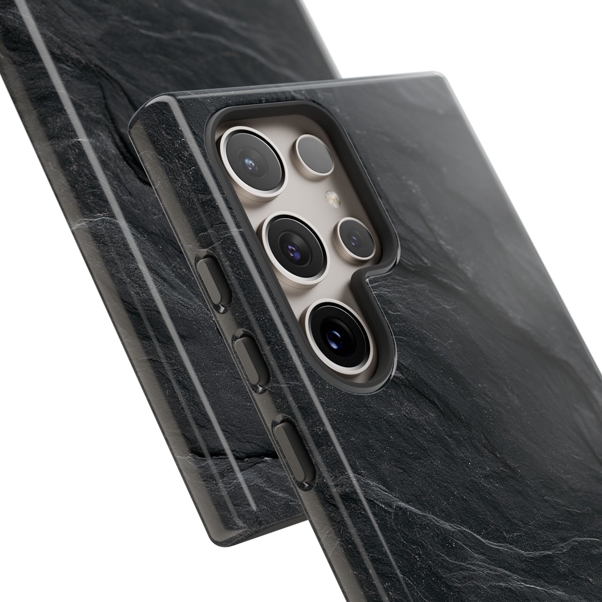 Black Tough Phone Case for Samsung - Midnight Slate Ridge
