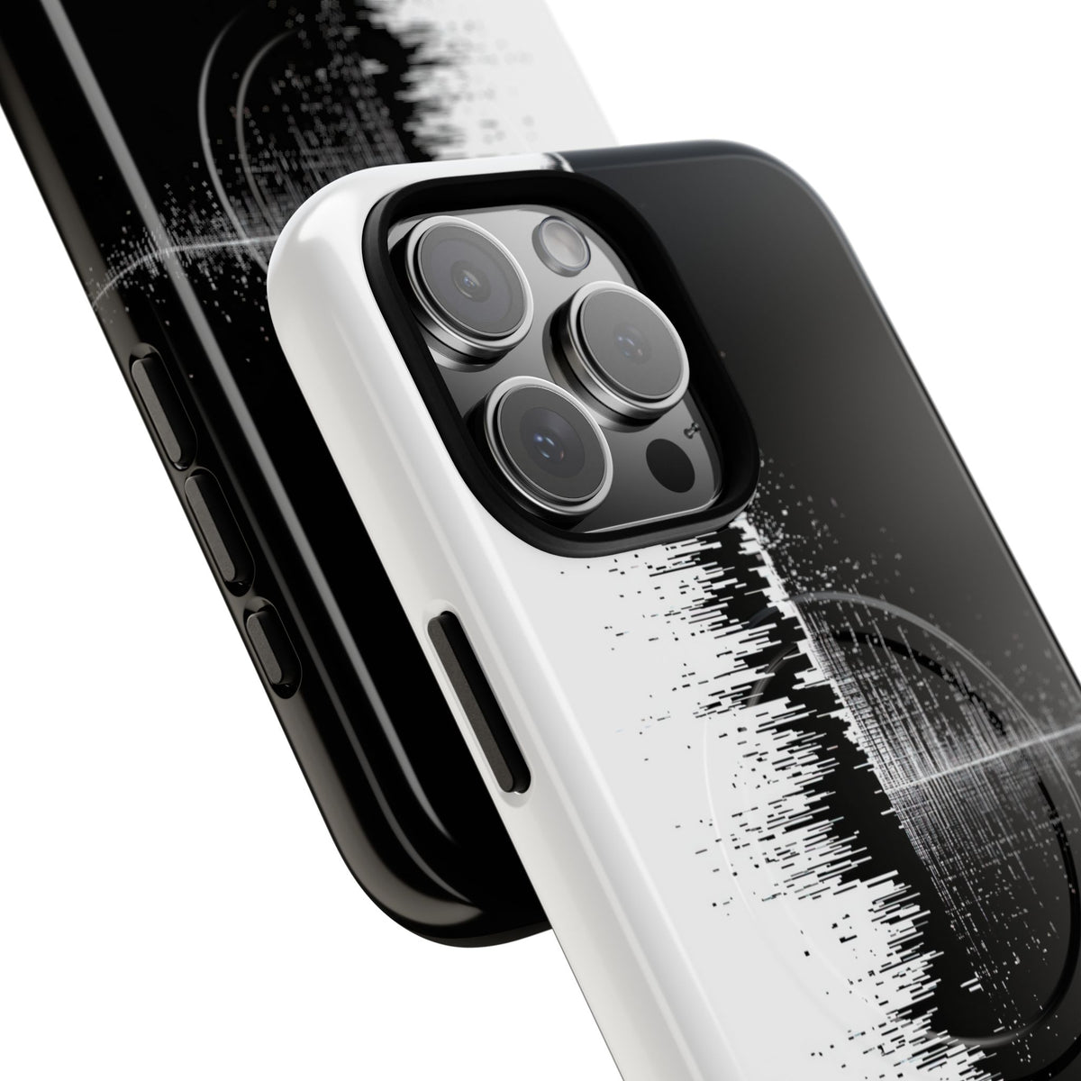 Black Tough 2.0 Magsafe Phone Case for iPhone - Static Signal Split