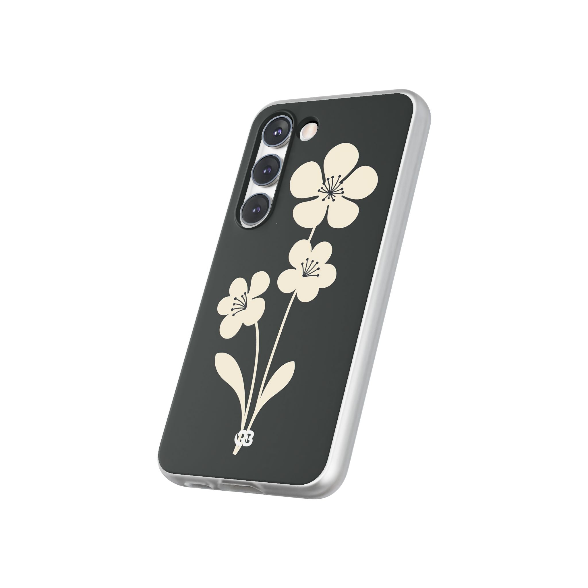 Black Lite Phone Case for Samsung - Obsidian Cream Bloom