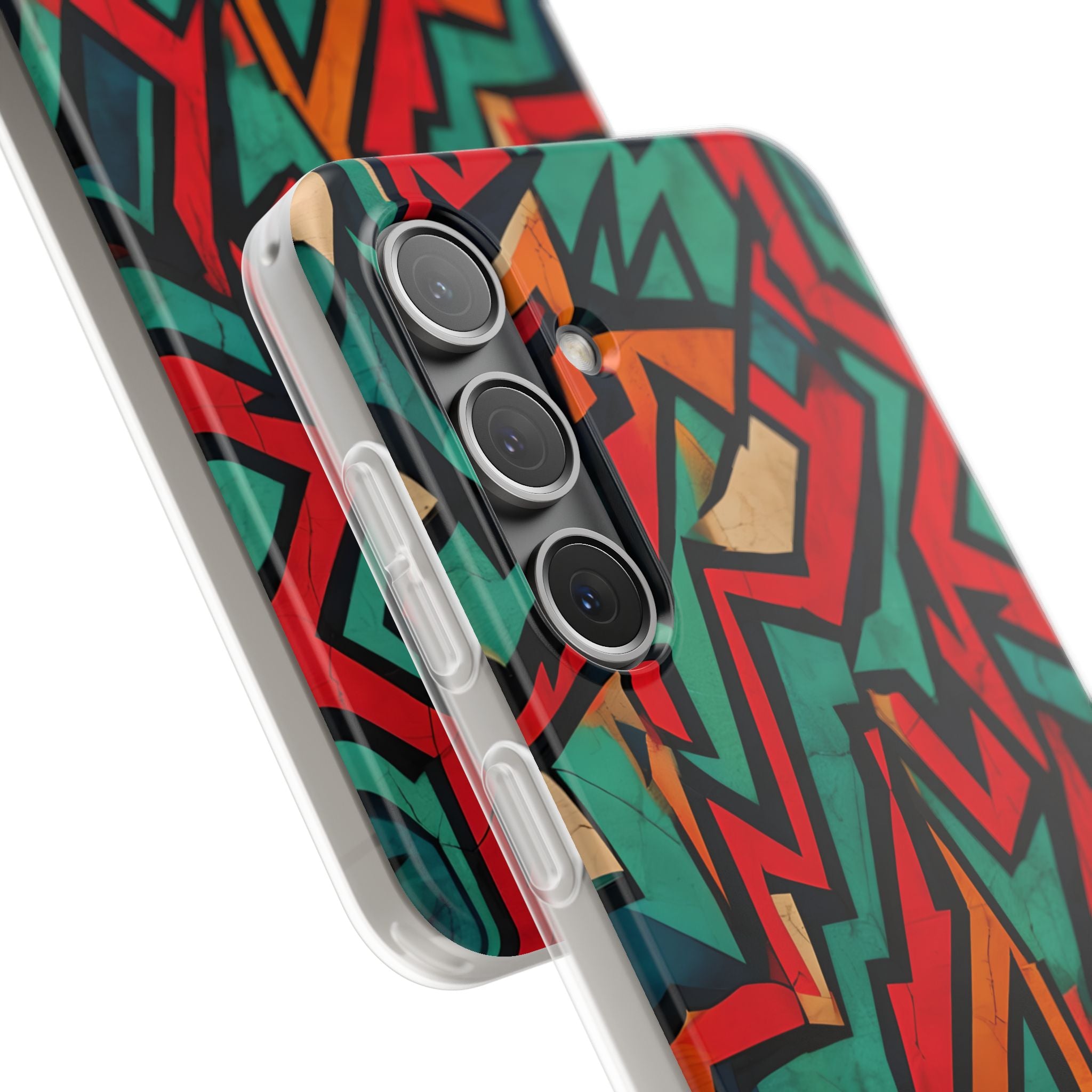 Jagged Teal Static · Soft Handyhülle für Samsung