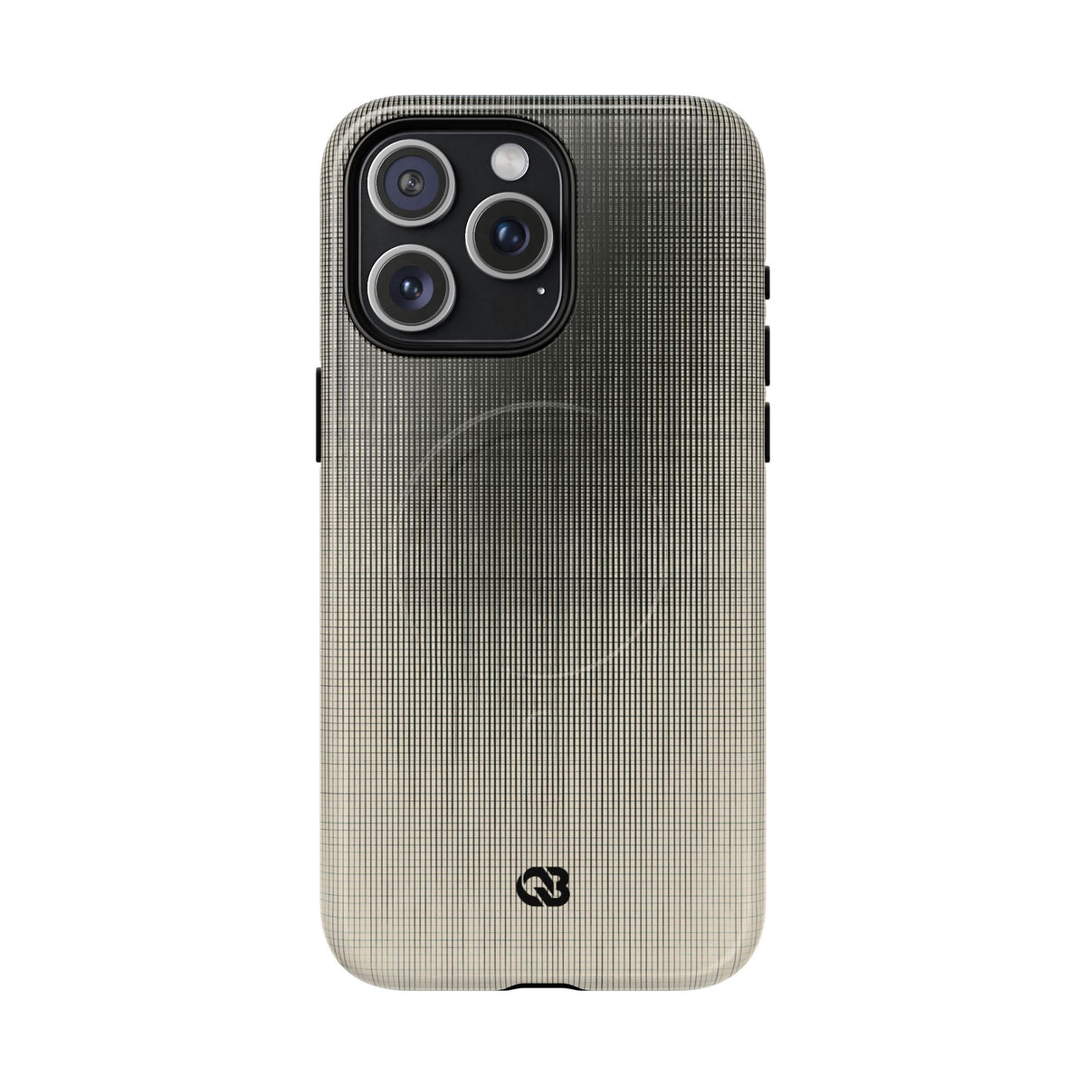 Beige Tough 2.0 Magsafe Phone Case for iPhone - Carbon Screen Grid