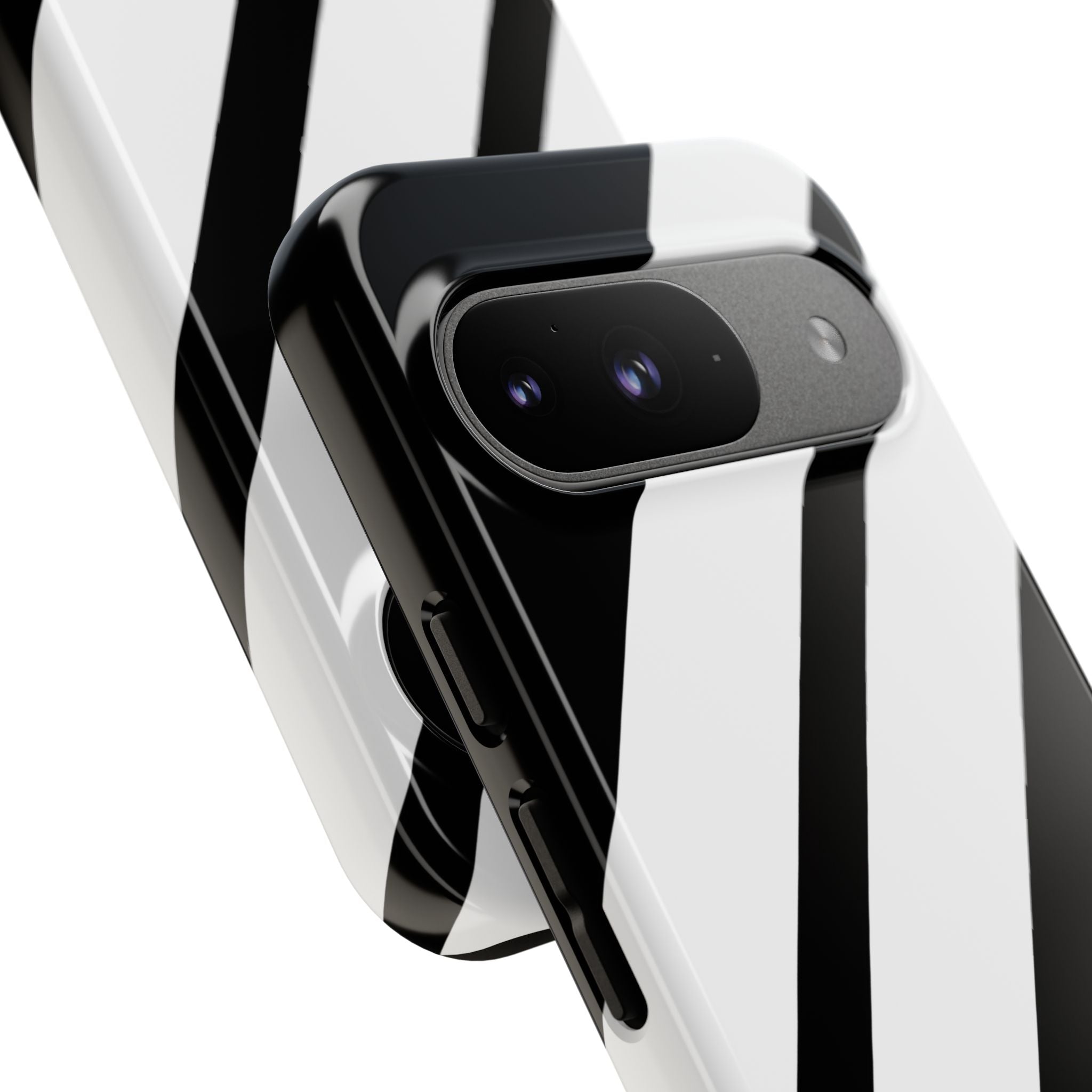 Obsidian White Bars · Tough etui na telefon dla Google Pixel