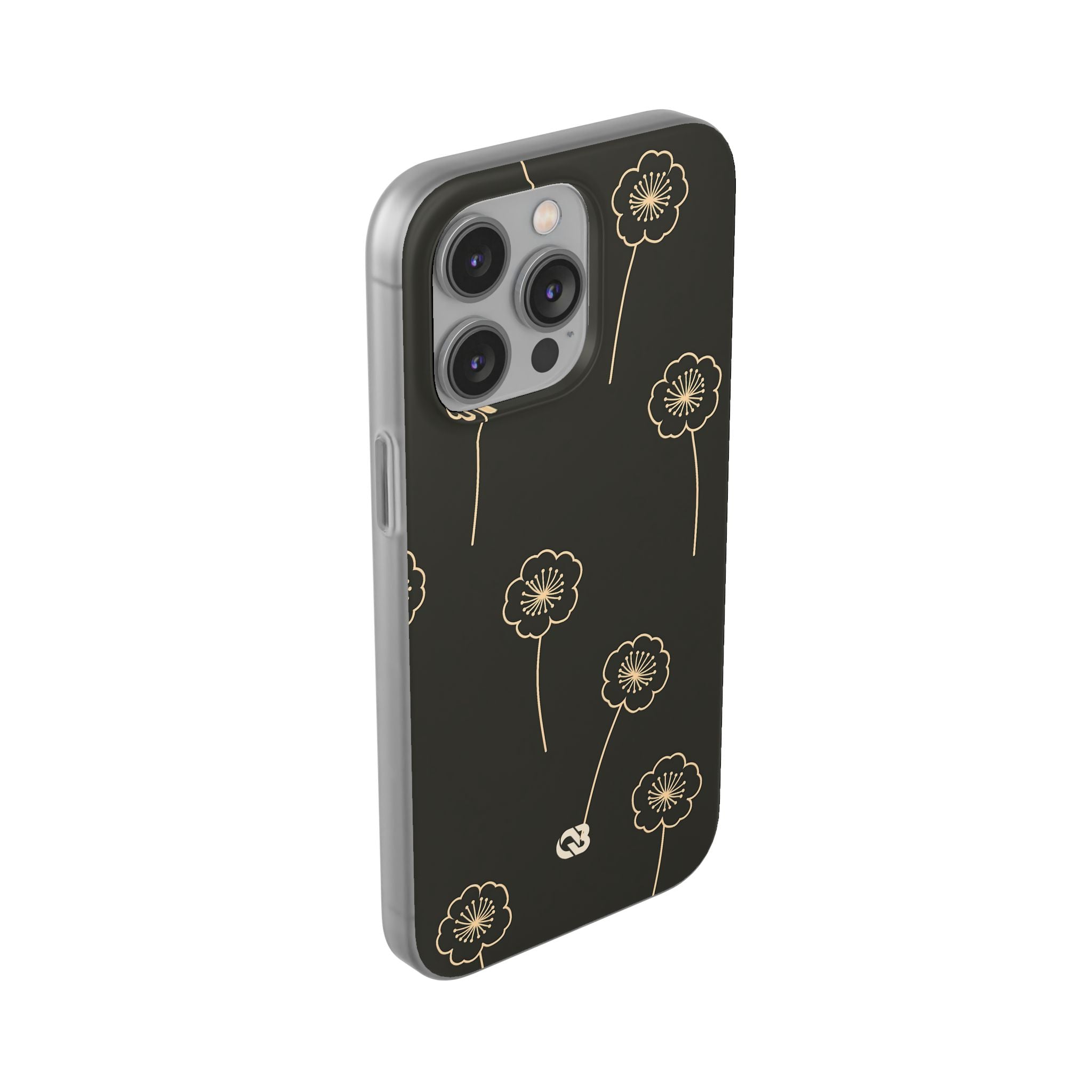Black Lite Phone Case for iPhone - Obsidian Sand Petals