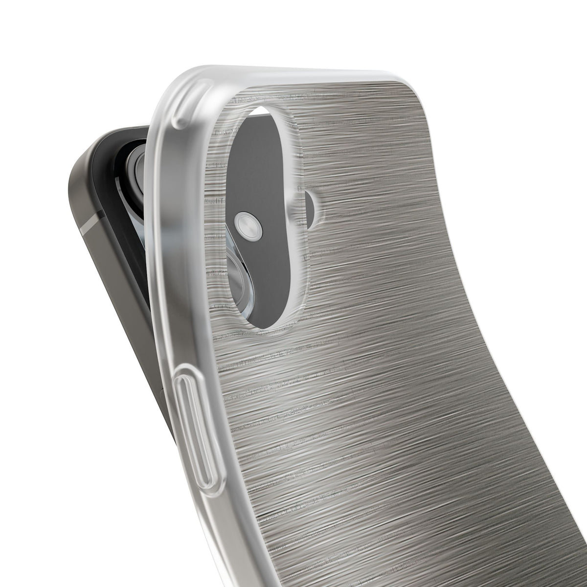 Grey Lite Phone Case for iPhone - Brushed Industrial Steel