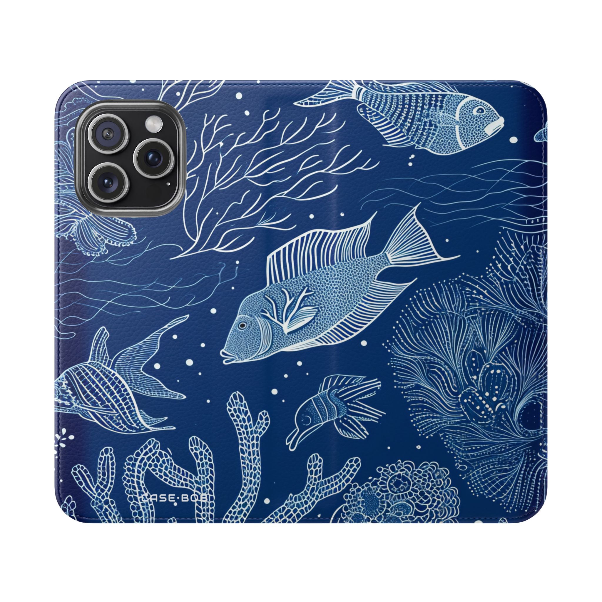 Blue Scale Reef - iPhone 15 Pro Max Case - Wallet