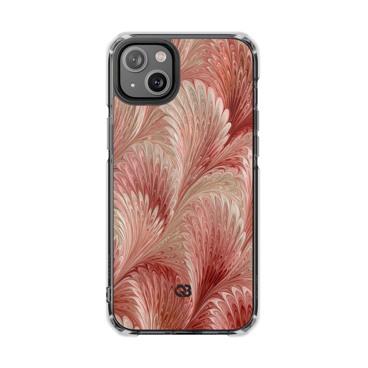 Blush Petal Plume · Clear Impact Magnetic Phone Case for iPhone · Pink