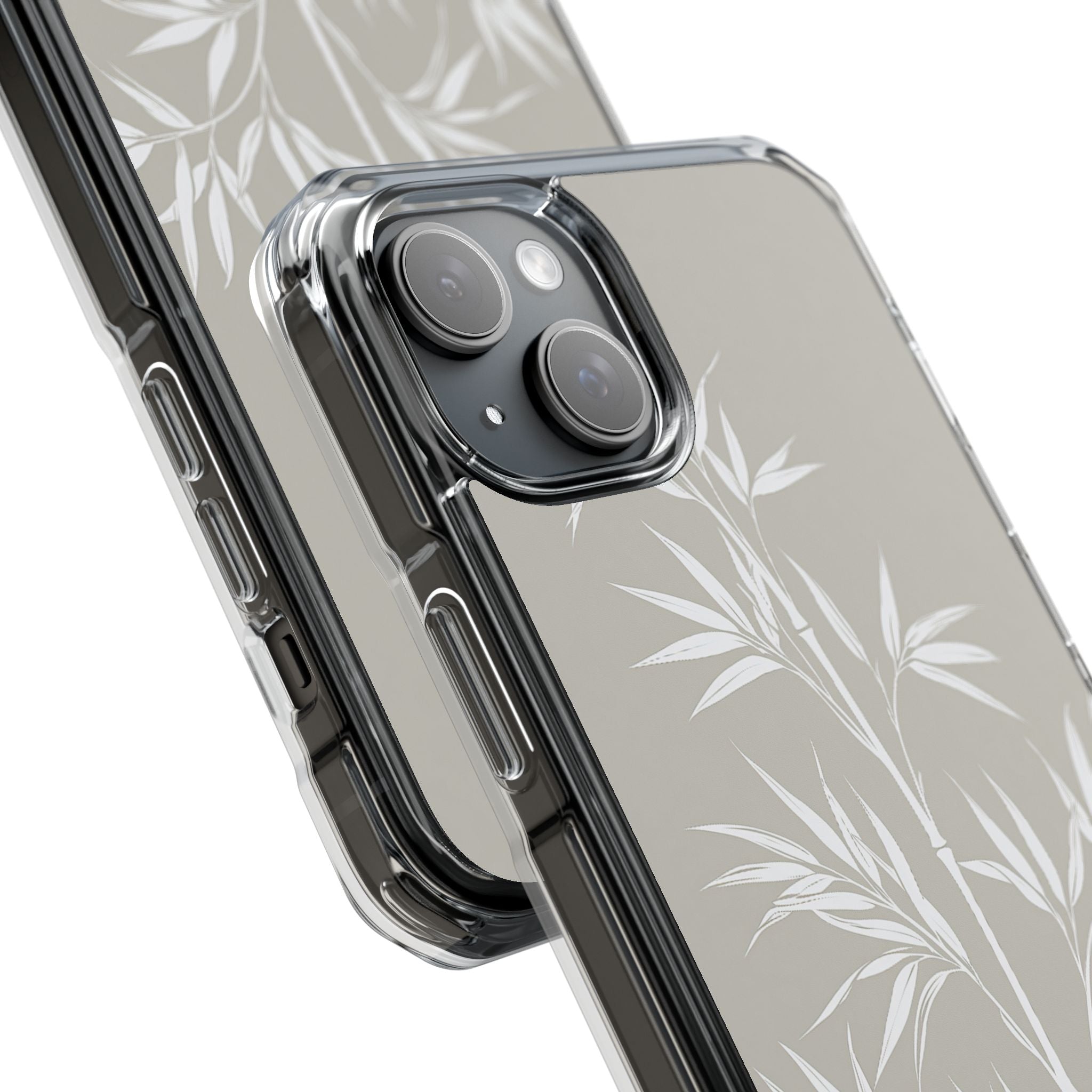 Beige Impact MagSafe Phone Case for iPhone - Sandstone Bamboo Stalks