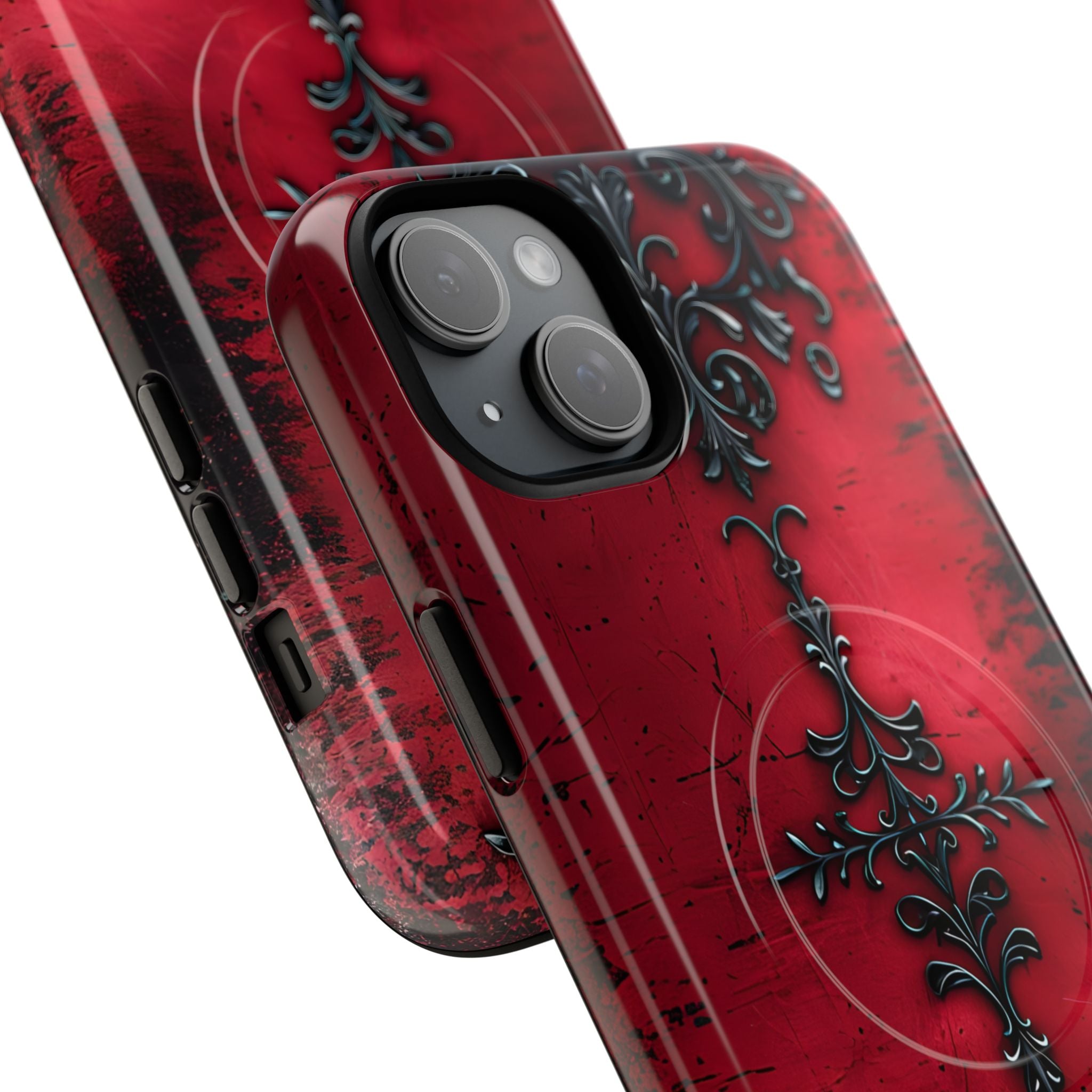 Crimson Gothic Filigree · Tough+ Coque de téléphone pour iPhone · MagSafe