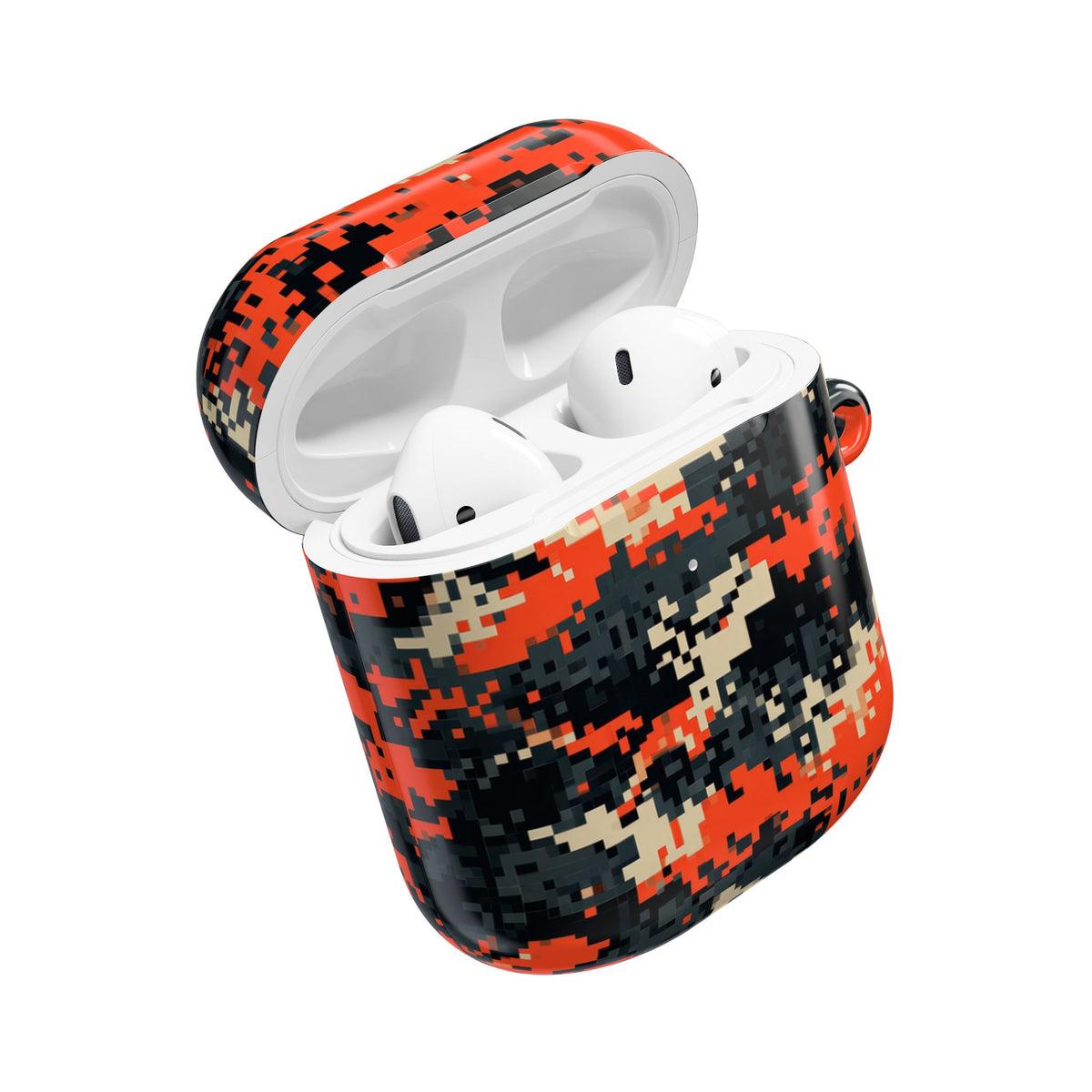Signal Pixel Camo · Hard Case for AirPods & AirPods Pro · Orange
