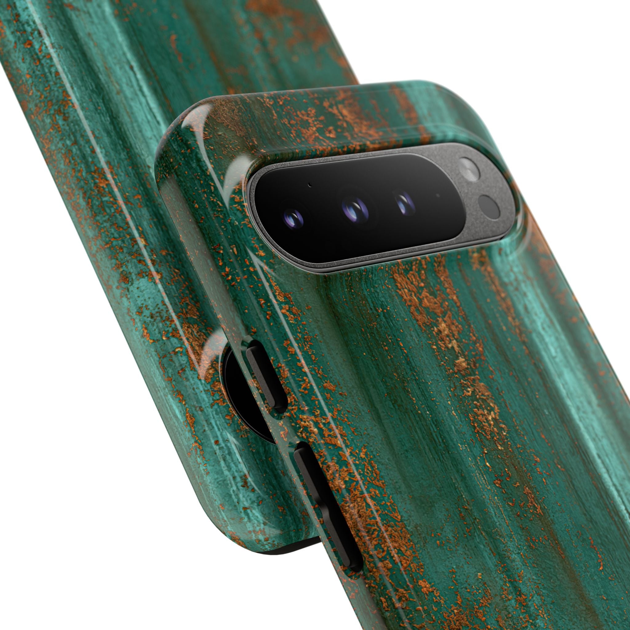 Teal Tough Phone Case for Google Pixel - Verdigris Copper Siding