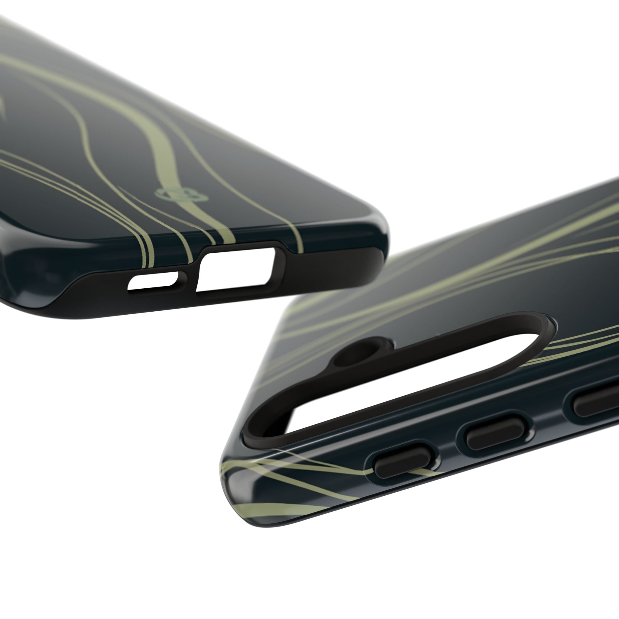 Green Tough Phone Case for Samsung - Obsidian Sage Flow