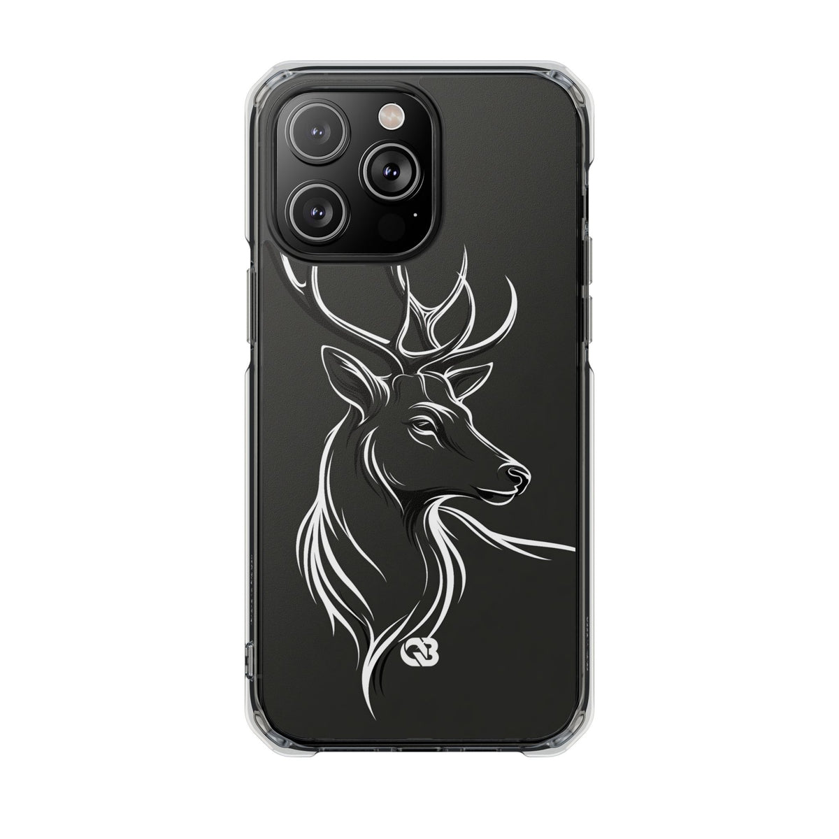 Nordic Stag Contour · Clear Impact Magnetic Phone Case for iPhone · Grey
