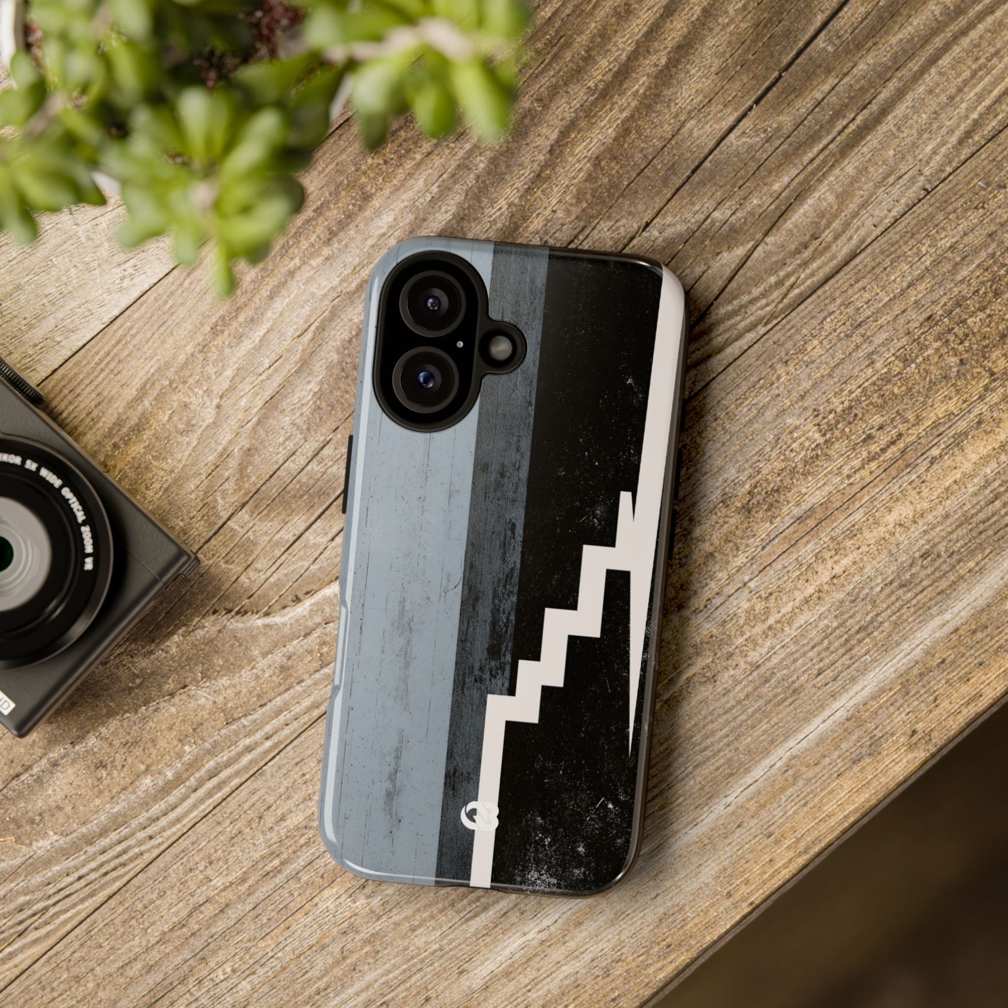 Grey Tough Phone Case for iPhone - Industrial Concrete Void