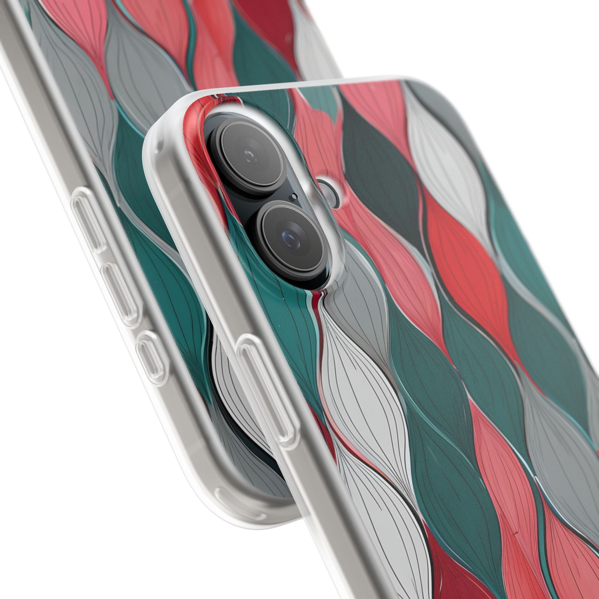 Leaf Cascade Teal iPhone 16 Plus Case - Soft