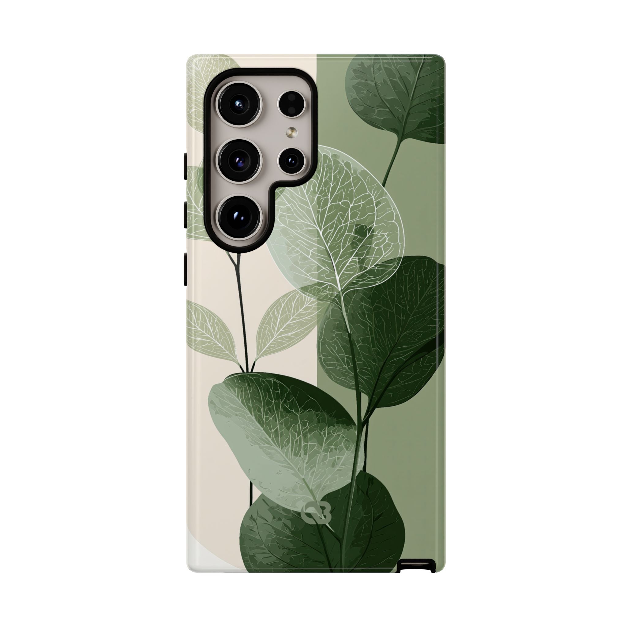 Green Tough Phone Case for Samsung - Sage Leaf Skeletals