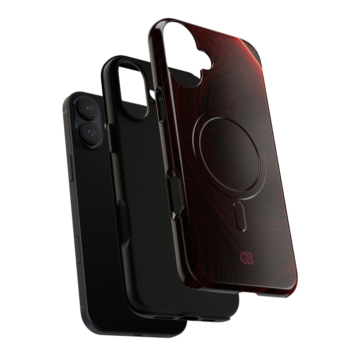 Red Tough 2.0 Magsafe Phone Case for iPhone - Crimson Flare Flux