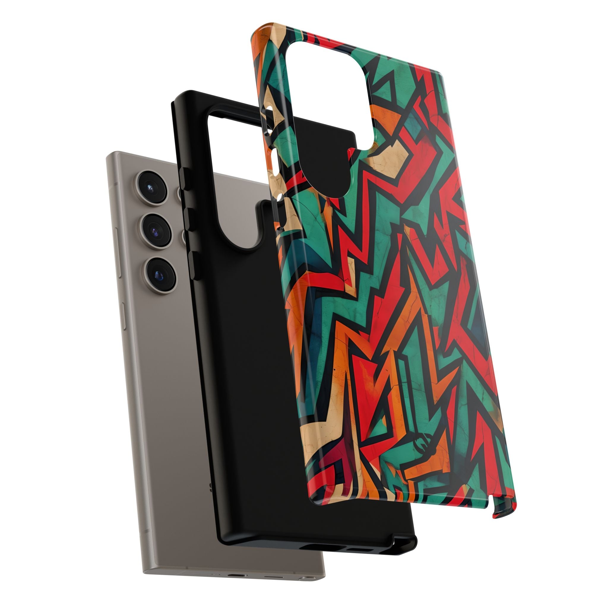 Jagged Teal Static · Tough Phone Case for Samsung