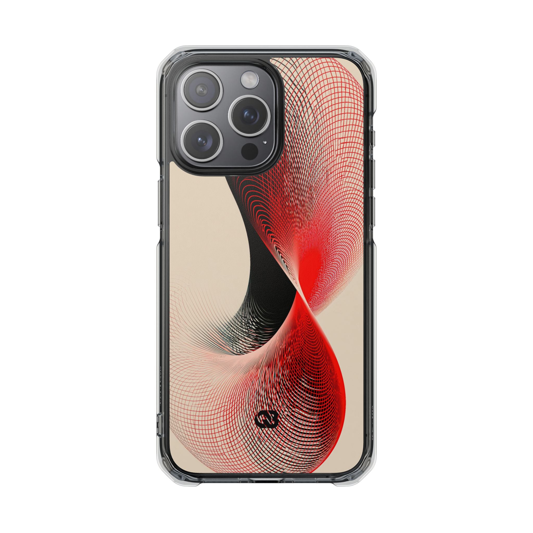 Red Impact MagSafe Phone Case for iPhone - Scarlet Wireframe Helix