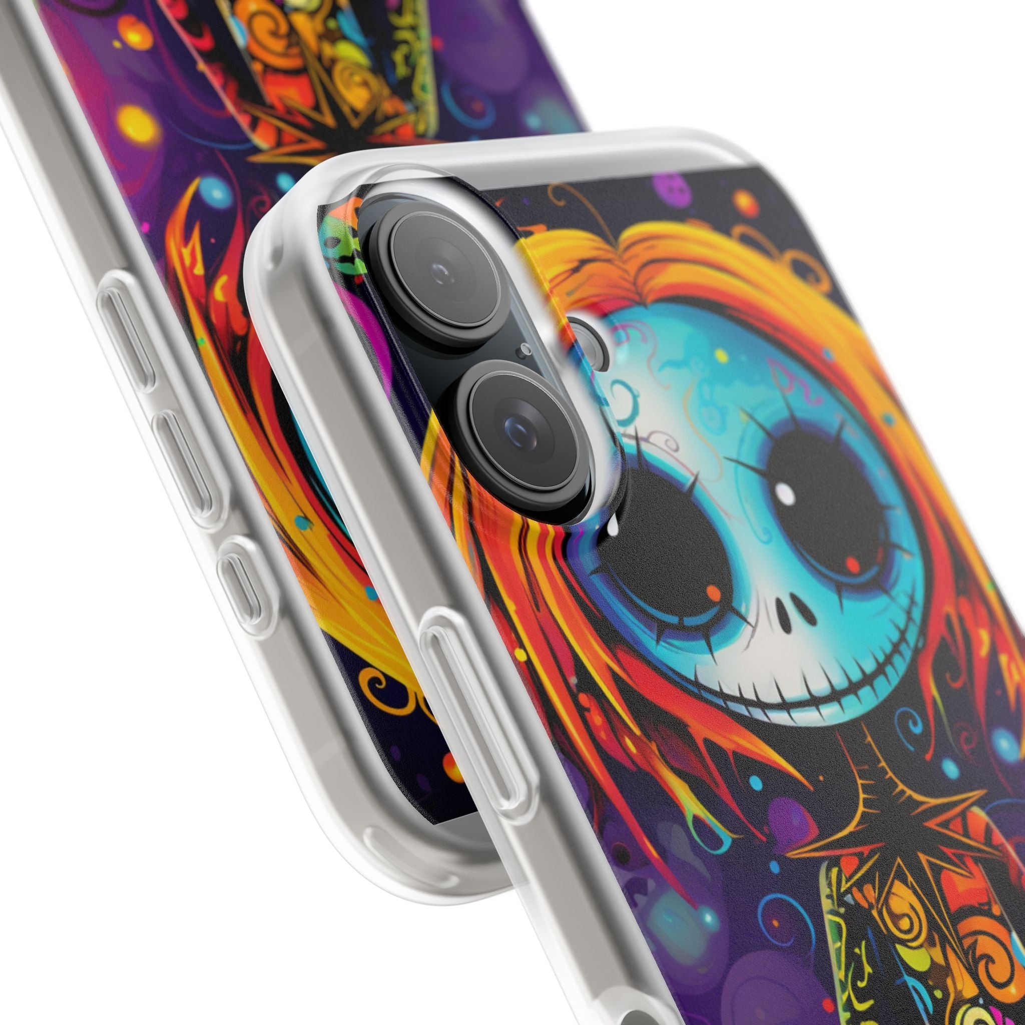 Blue Skull Swirl iPhone 16 Case - Soft - CASE•BOB