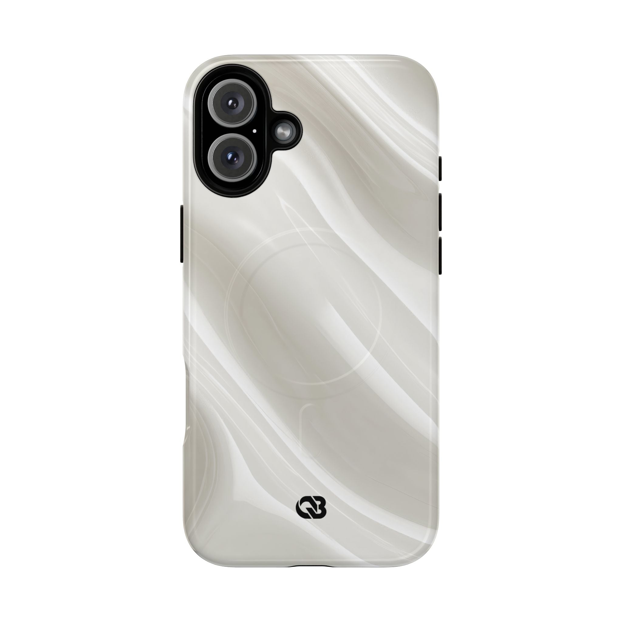 White Tough 2.0 Magsafe Phone Case for iPhone - Polished Ivory Wave