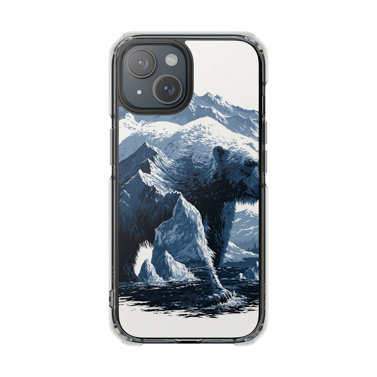 Fjord Summit Bear · Clear Impact Magnetic Phone Case for iPhone · Blue