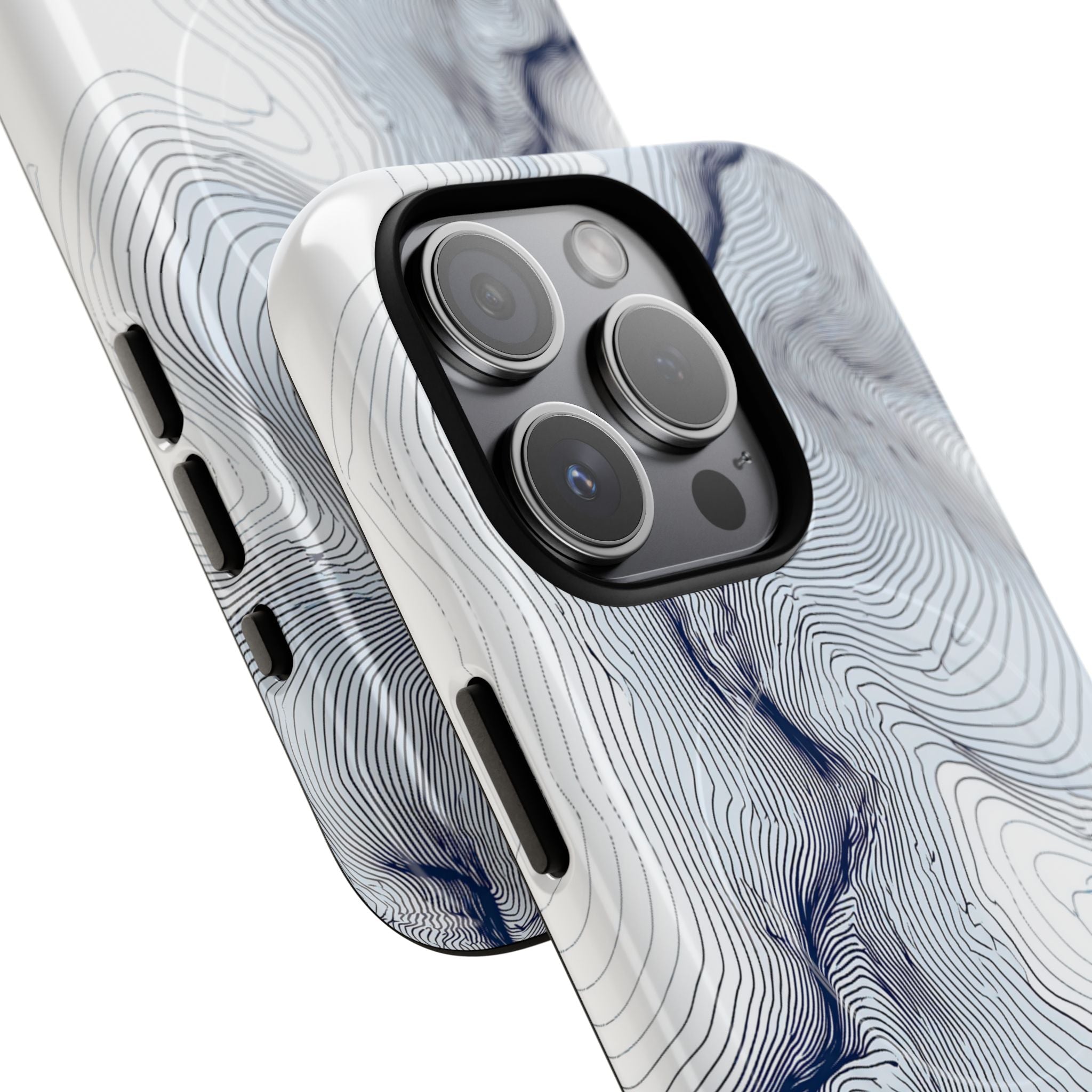 White Tough 2.0 Magsafe Phone Case for iPhone - Nordic Ridge Topo