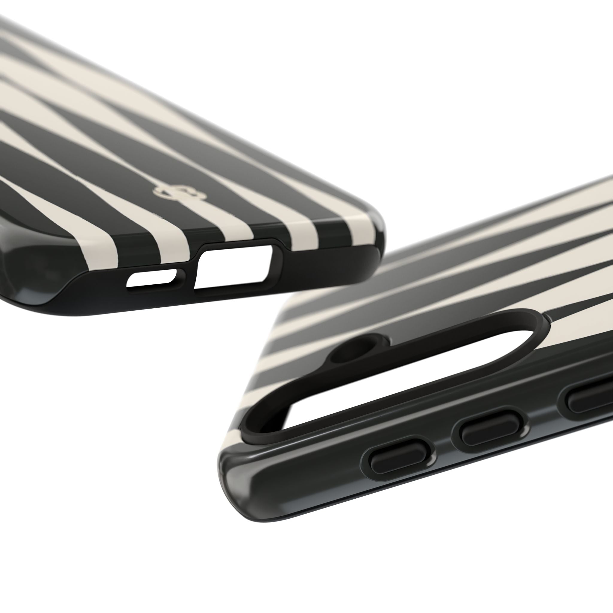 Black Tough Phone Case for Samsung - Ivory Spindle Grid