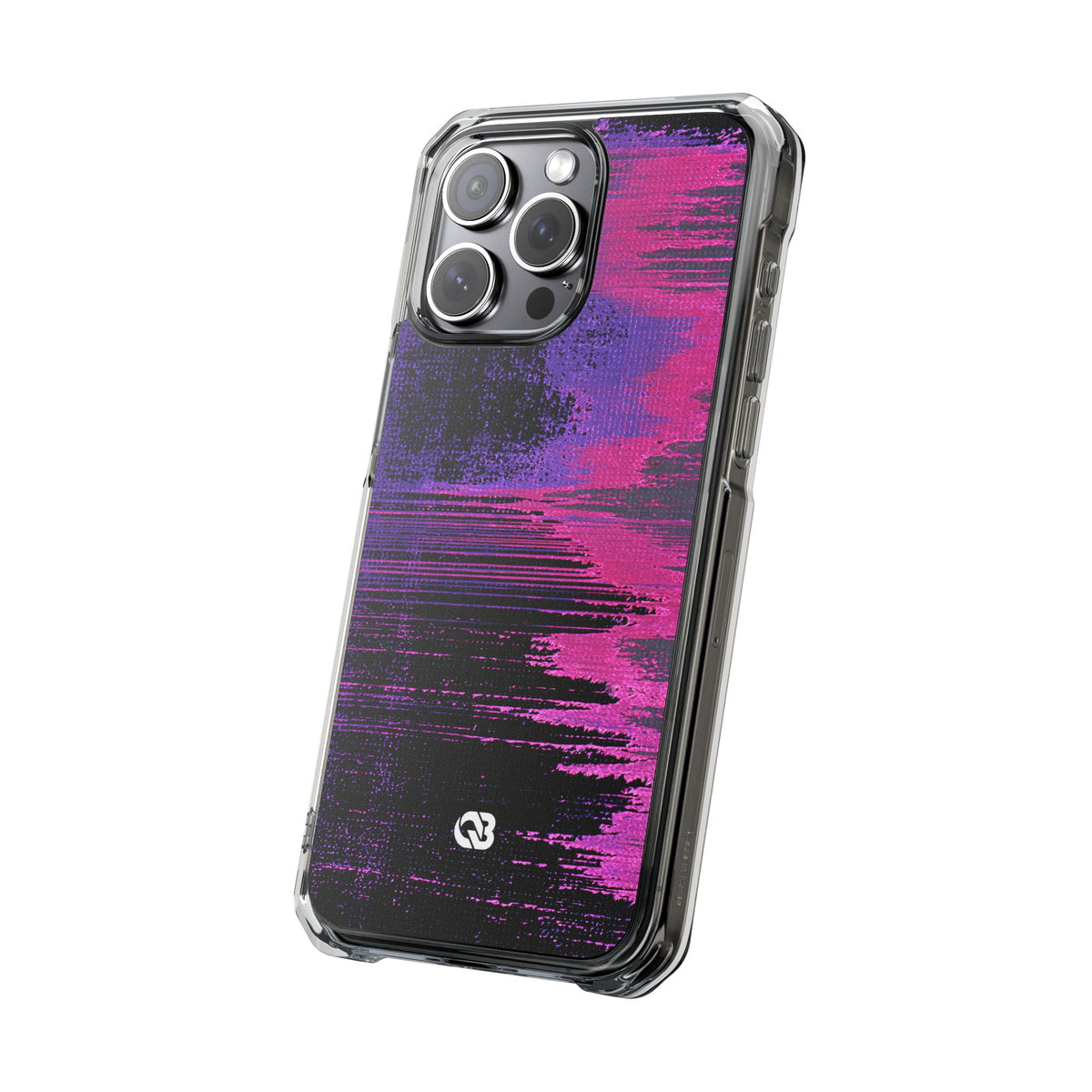 Neon Signal Shift · Clear Impact Magnetic Phone Case for iPhone · Purple