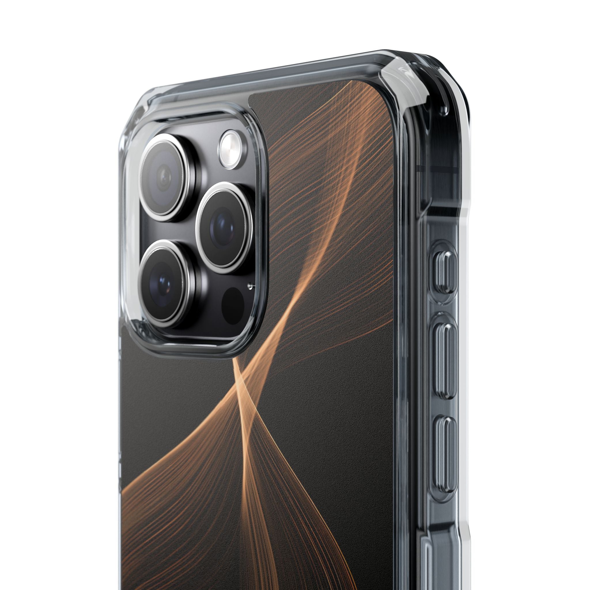 Brown Impact MagSafe Phone Case for iPhone - Copper Silk Wave