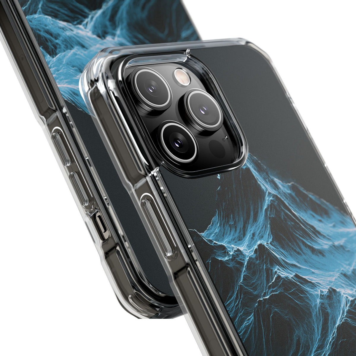Nordic Frost Peak · Clear Impact Magnetic Phone Case for iPhone · Blue