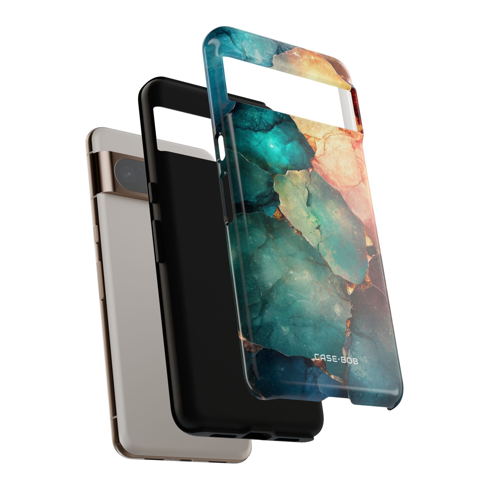 Teal Mosaic Veins Google Pixel 8 Pro Case - Tough