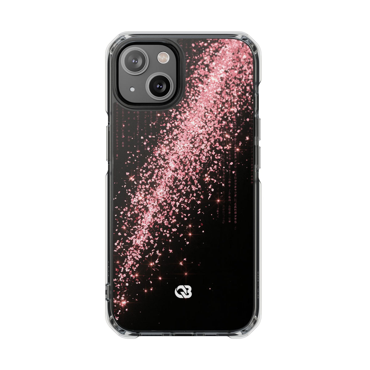 Rose Digital Cascade · Clear Impact Magnetic Phone Case for iPhone · Pink