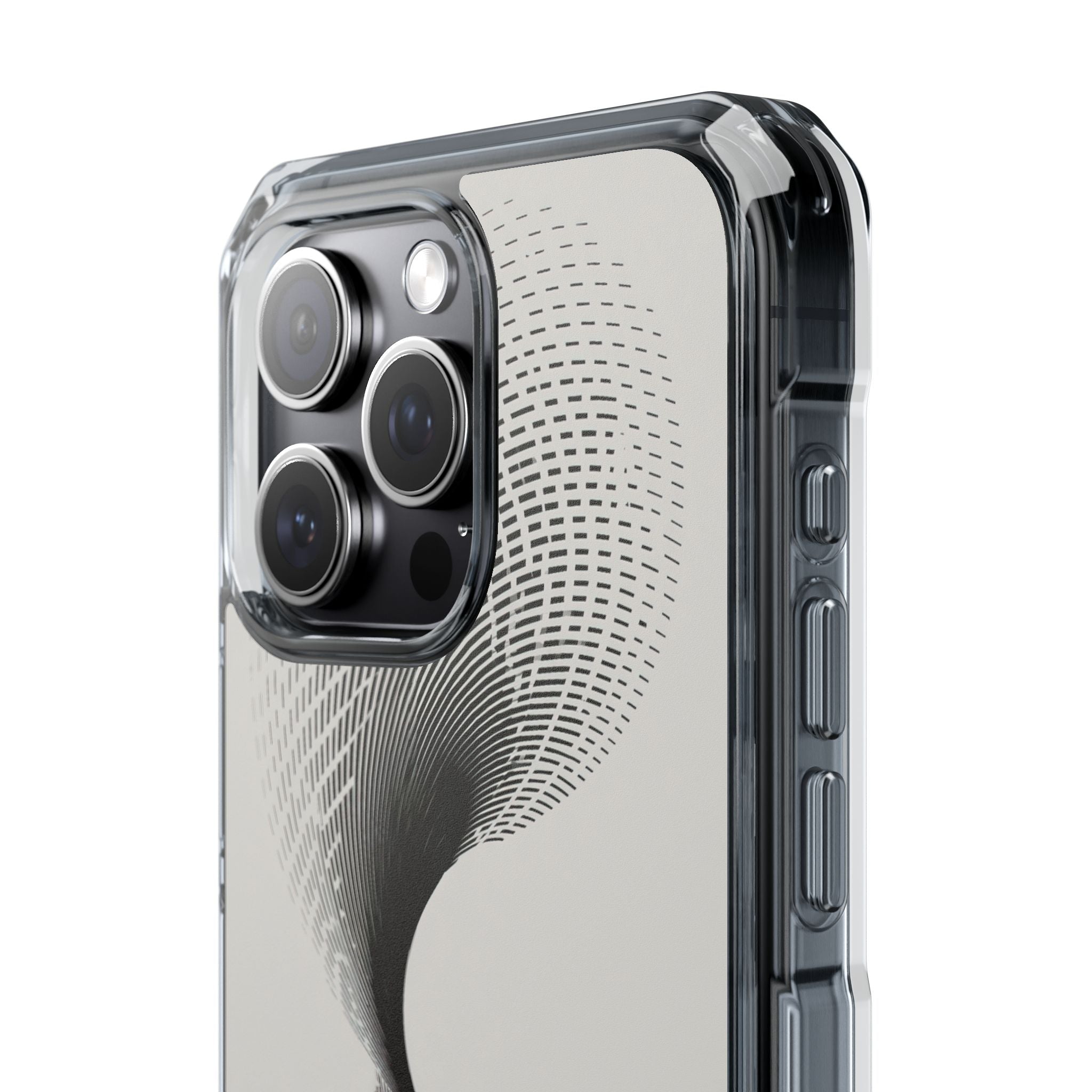 White Impact MagSafe Phone Case for iPhone - Linear Torsion Grid