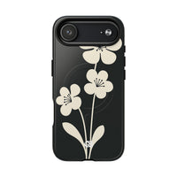 Black Tough 2.0 Magsafe Phone Case for iPhone - Obsidian Cream Bloom