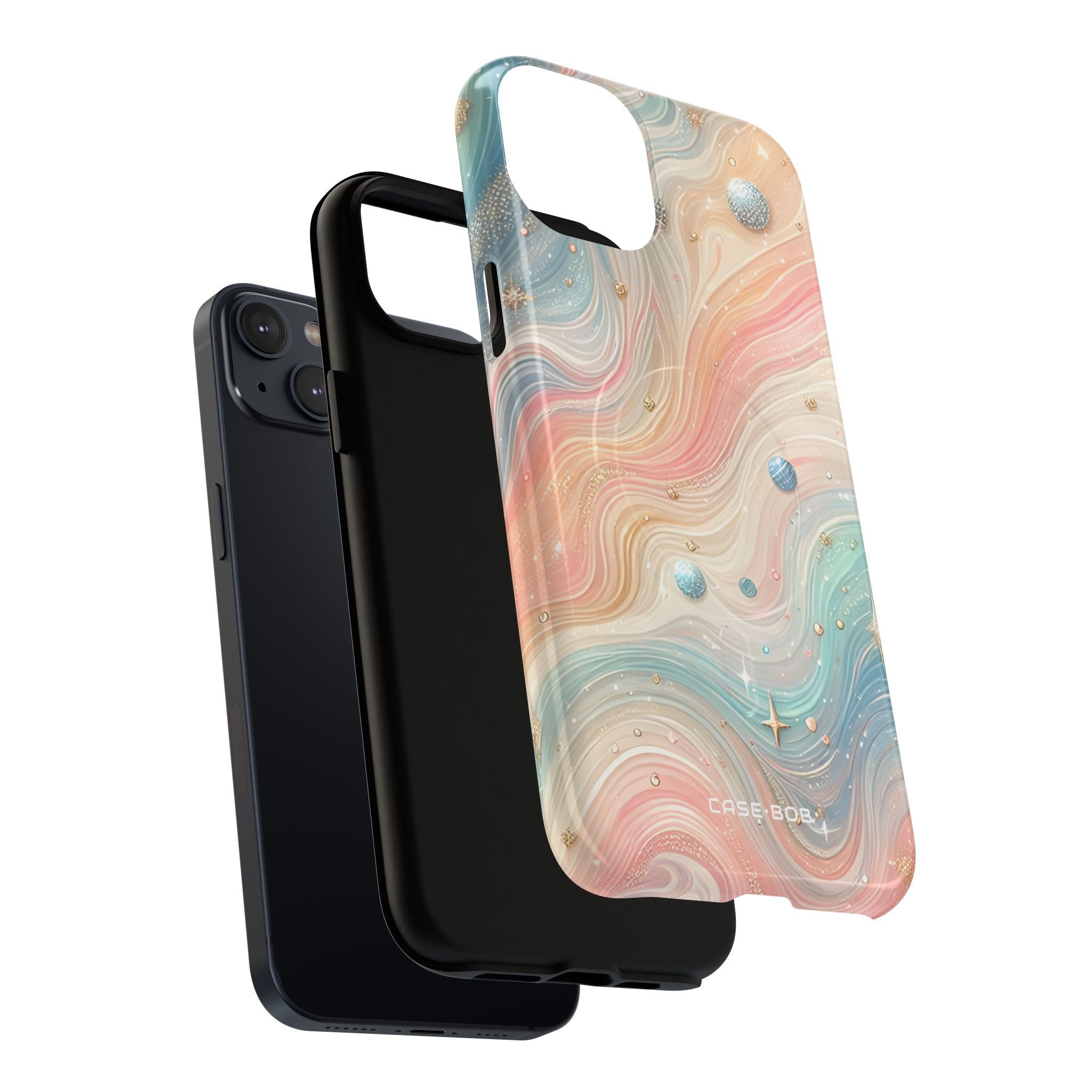 Iridescent Swirls iPhone 14 Plus Case - Tough+
