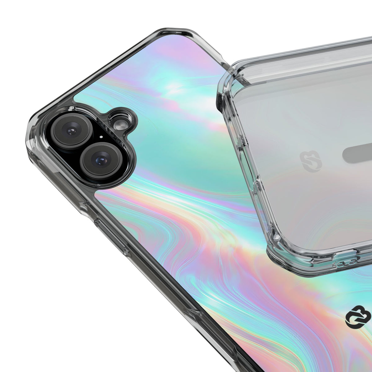 Prismatic Liquid Light · Clear Impact Magnetic Phone Case for iPhone · Teal