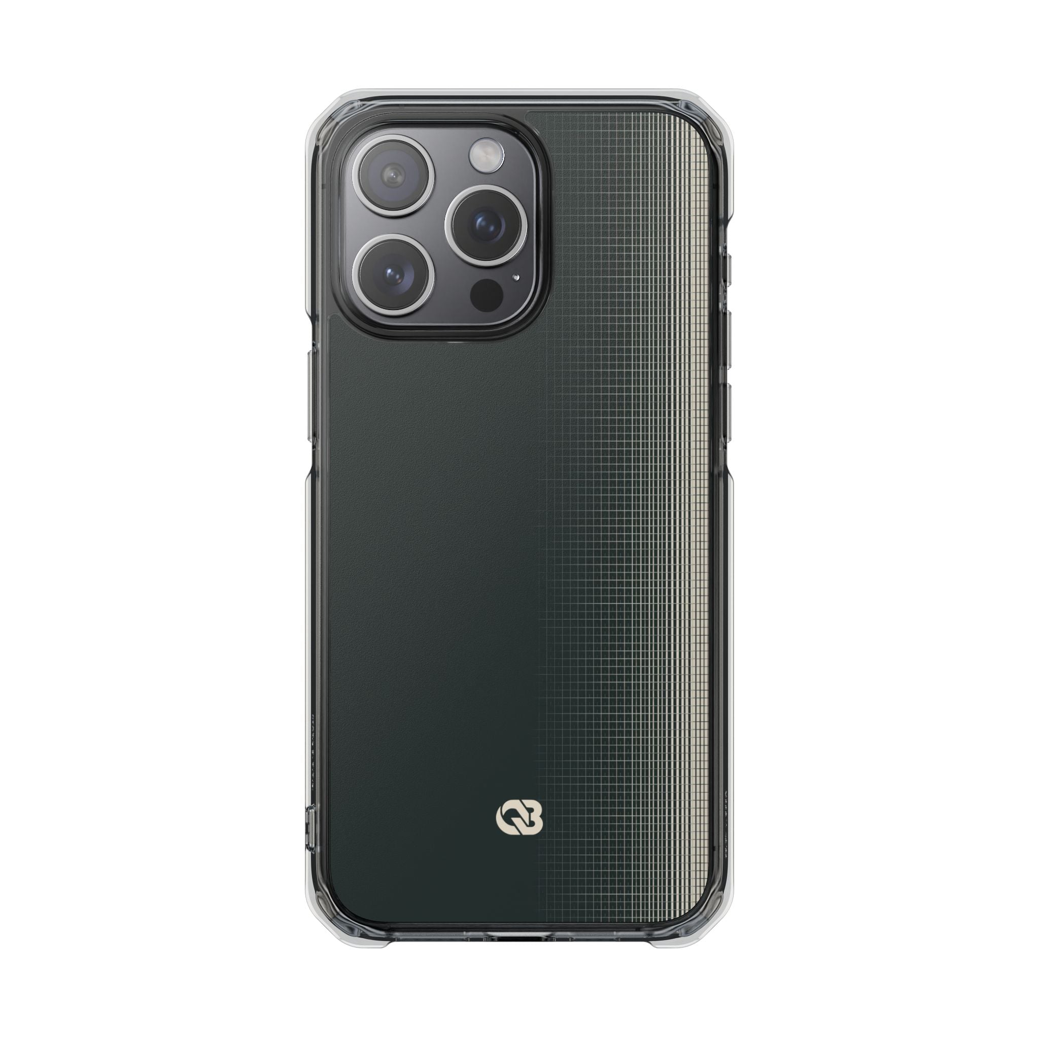 Grey Impact MagSafe Phone Case for iPhone - Charcoal Tech Grid