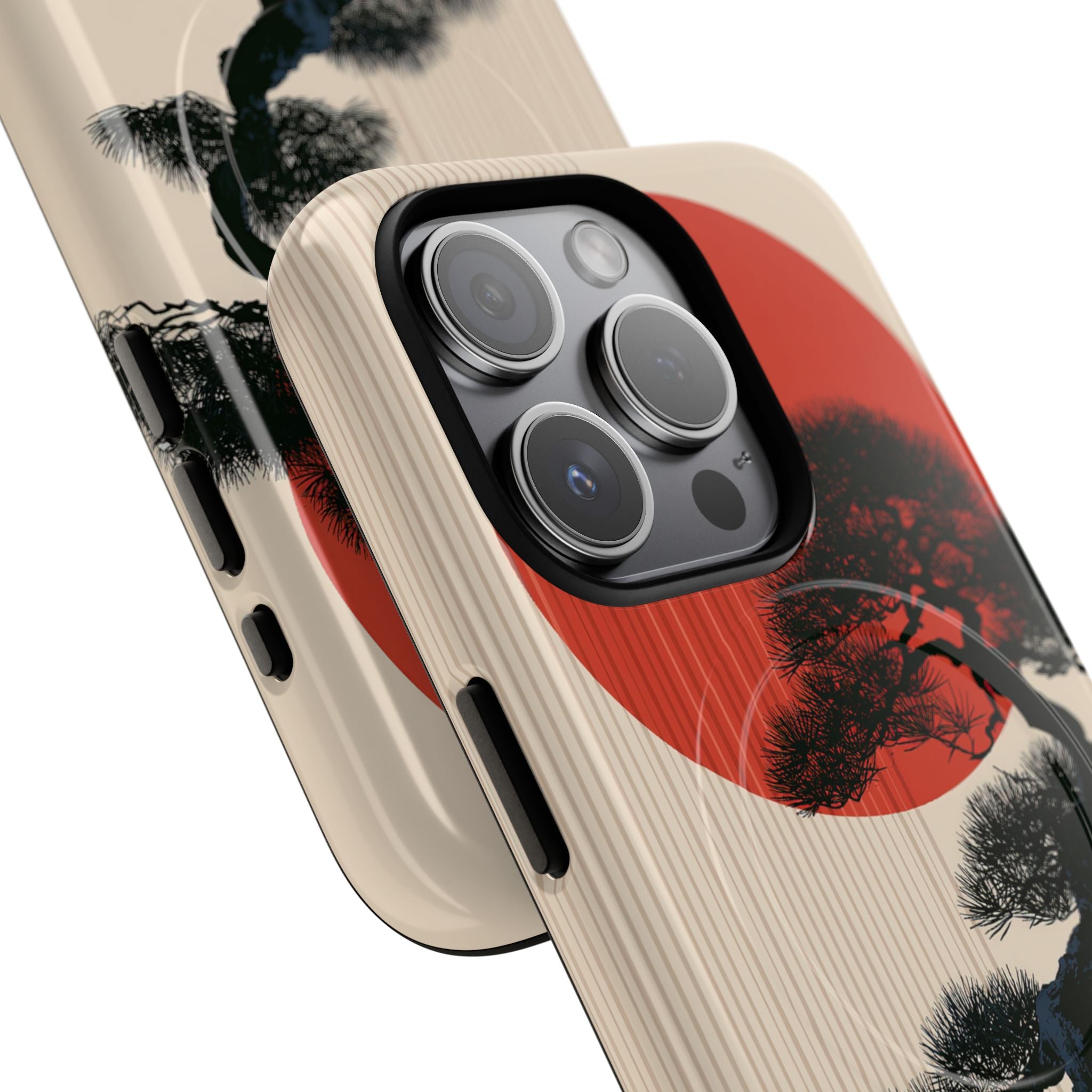 Beige Tough 2.0 Magsafe Phone Case for iPhone - Kyoto Crimson Pine