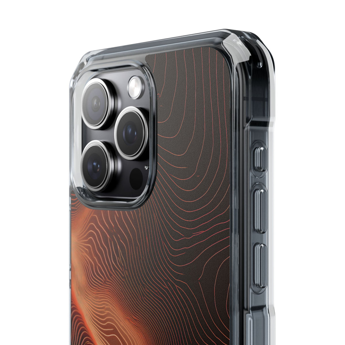 Caldera Ridge · Clear Impact Magnetic Phone Case for iPhone · Orange