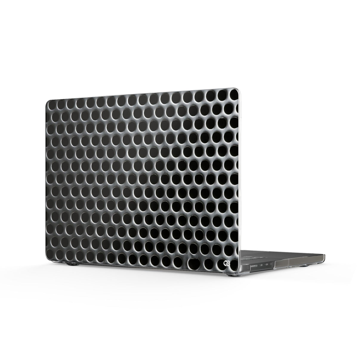 Brushed Perforated Steel · Clear Hard Case for MacBook · Silver