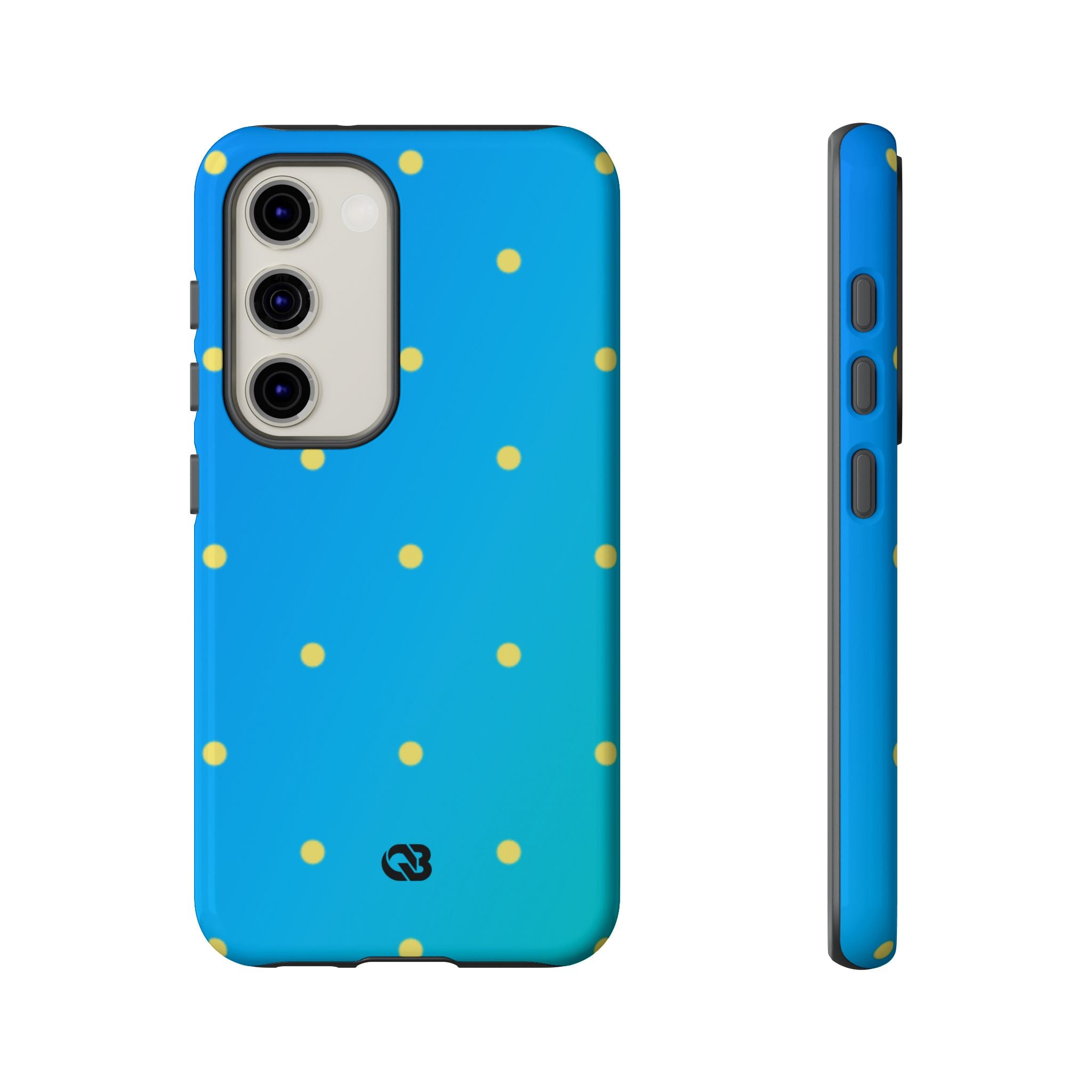 Cyan Sun Dots · Tough Handyhülle für Samsung